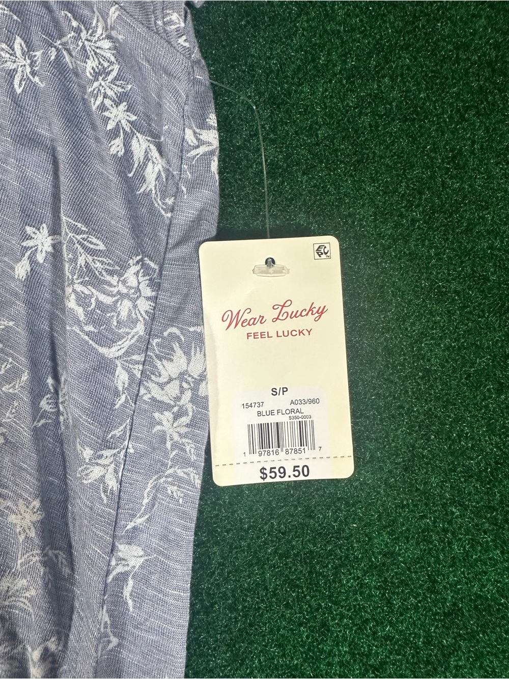 Lucky Brand NWT Light Blue Floral Short Sleeve Top, size small - Picture 3 of 7